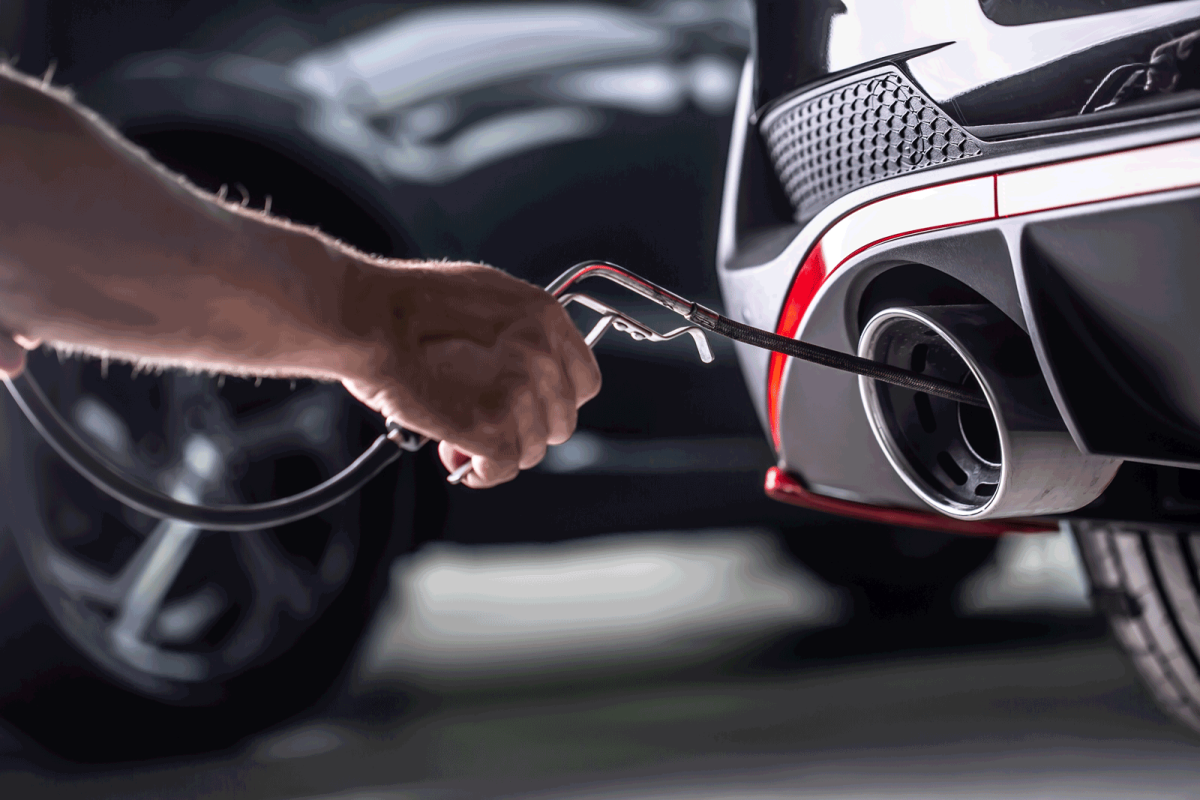 Emmissionsmessung am Auspuff